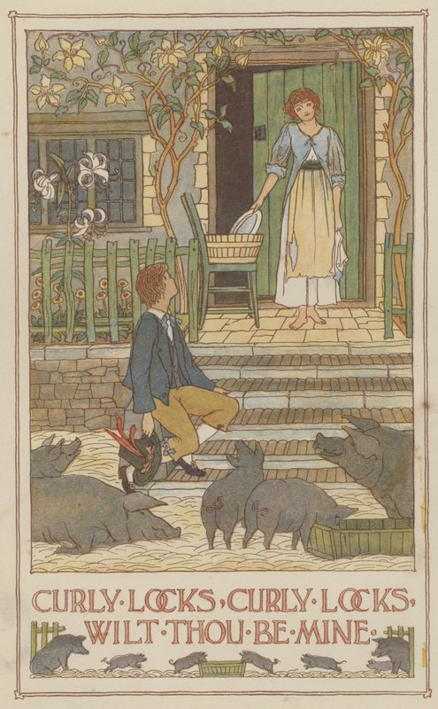 Curly locks, curly locks, wilt thou be mine (barevná litografie) od Francis Donkin Bedford