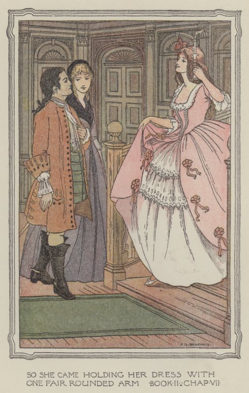 Ilustrace k knize The History of Henry Esmond (barevná litografie) od Francis Donkin Bedford