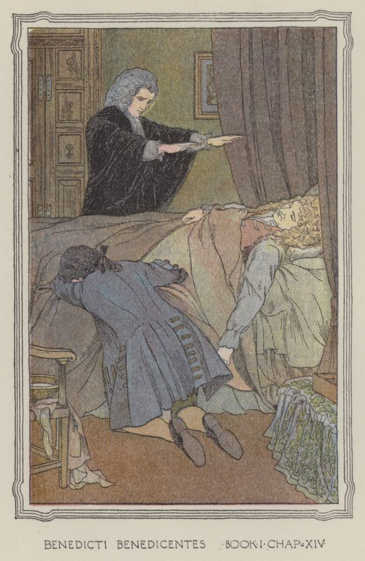 Ilustrace k knize The History of Henry Esmond (barevná litografie) od Francis Donkin Bedford