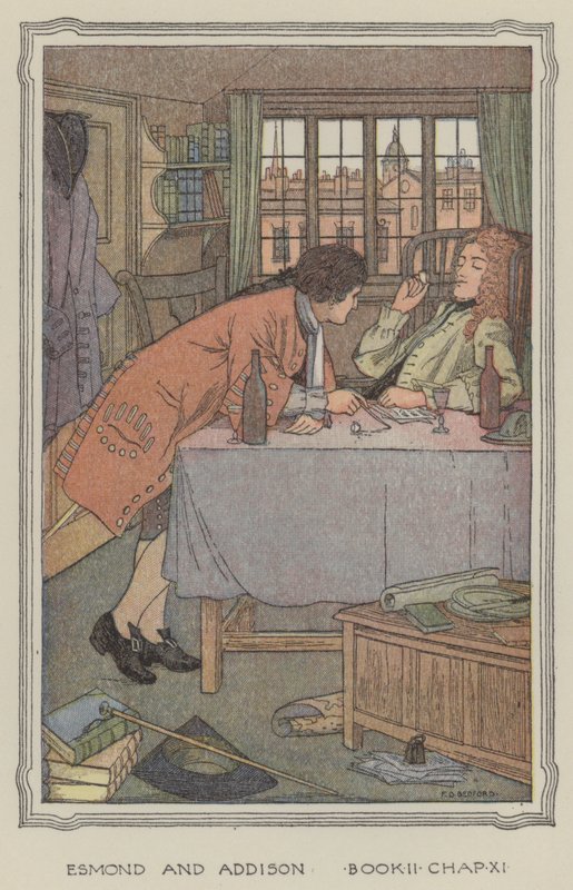 Ilustrace k knize The History of Henry Esmond (barevná litografie) od Francis Donkin Bedford