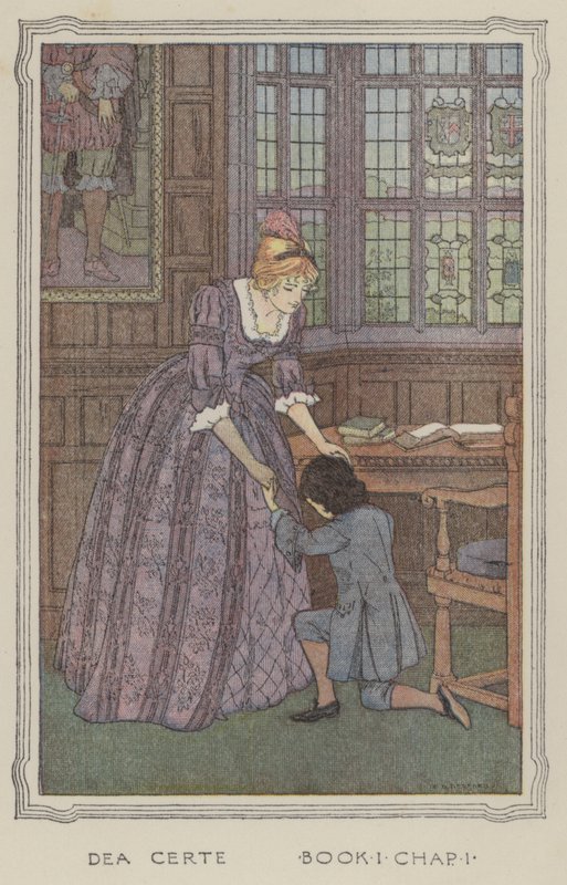 Ilustrace k knize The History of Henry Esmond (barevná litografie) od Francis Donkin Bedford