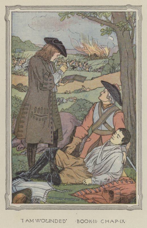 Ilustrace k knize The History of Henry Esmond (barevná litografie) od Francis Donkin Bedford