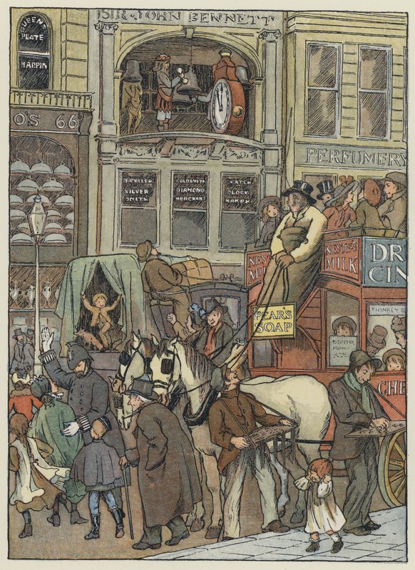 Londýn: In Cheapside (barevná litografie) od Francis Donkin Bedford