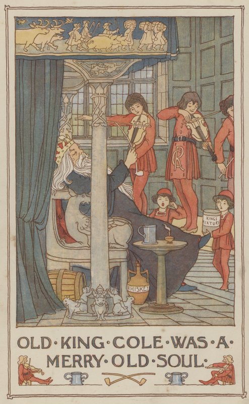 Old King Cole byl veselá stará duše (barevná litografie) od Francis Donkin Bedford