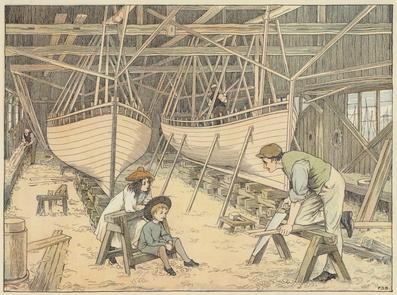 Stavitel lodí (barevná litografie) od Francis Donkin Bedford