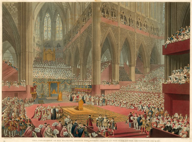Korunovace Jeho Veličenstva Jiřího IV., uskutečněná v době uznání, 19. července 1821 od Francis Phillip Stephanoff