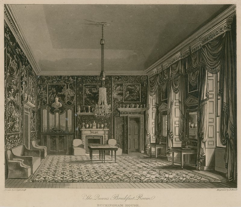 Královnina snídaňová místnost, Buckingham House od Francis Phillip Stephanoff