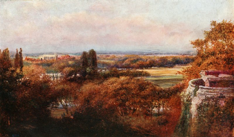 Temže a Eton z terasy, hrad Windsor od Francis S. Walker