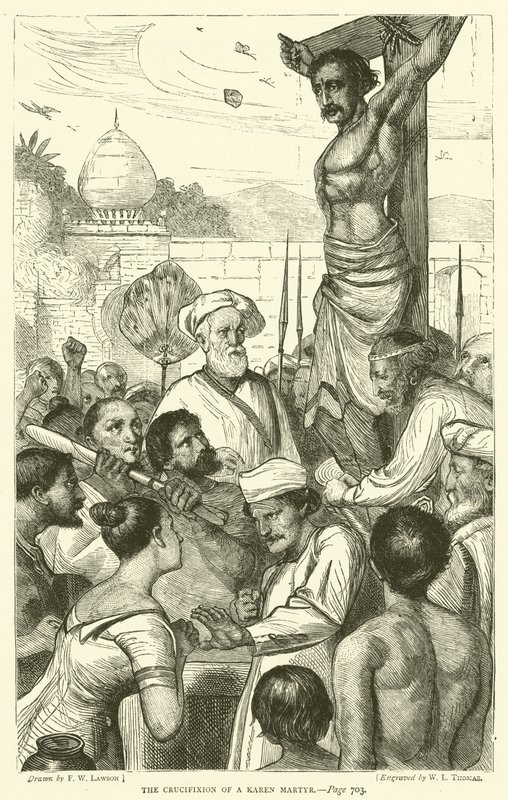 Ukřižování mučedníka Karena od Francis Wilfred Lawson