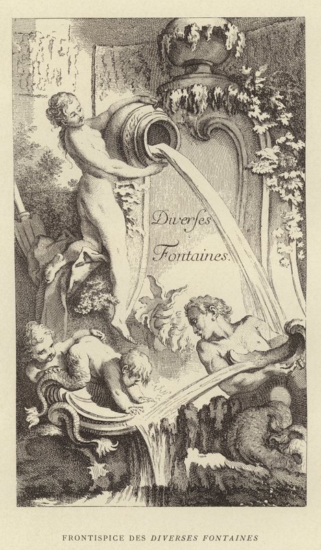 Frontispis Diverses Fontaines (rytina) od Francois (after) Boucher