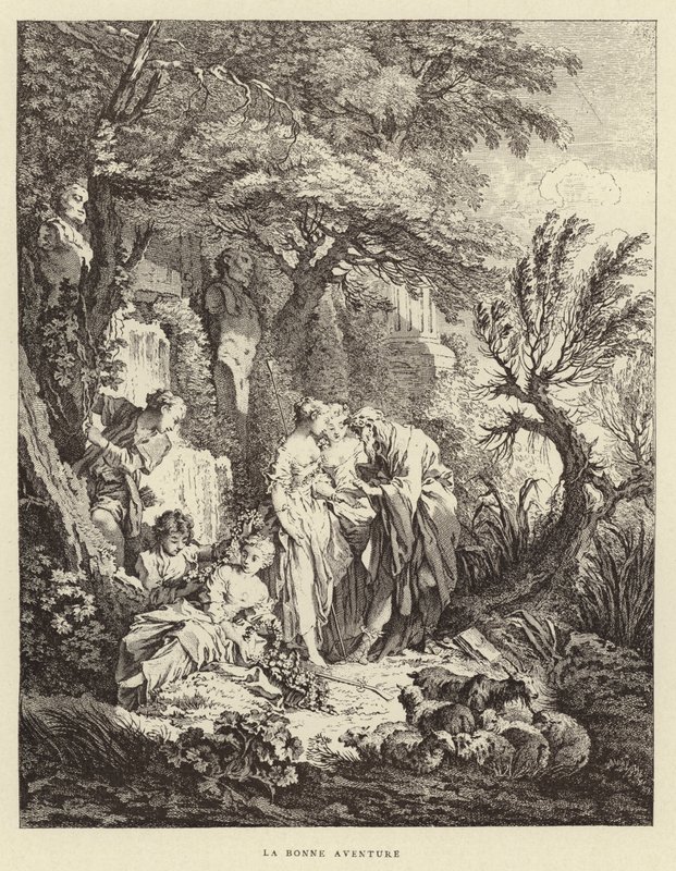 Dobré dobrodružství (rytina) od Francois (after) Boucher