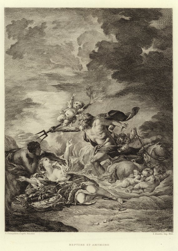 Neptun et Amymone (rytina) od Francois (after) Boucher