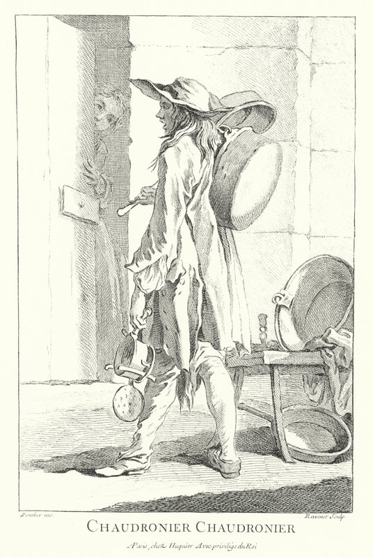 Prodejce hrnců a pánví (rytí) od Francois (after) Boucher