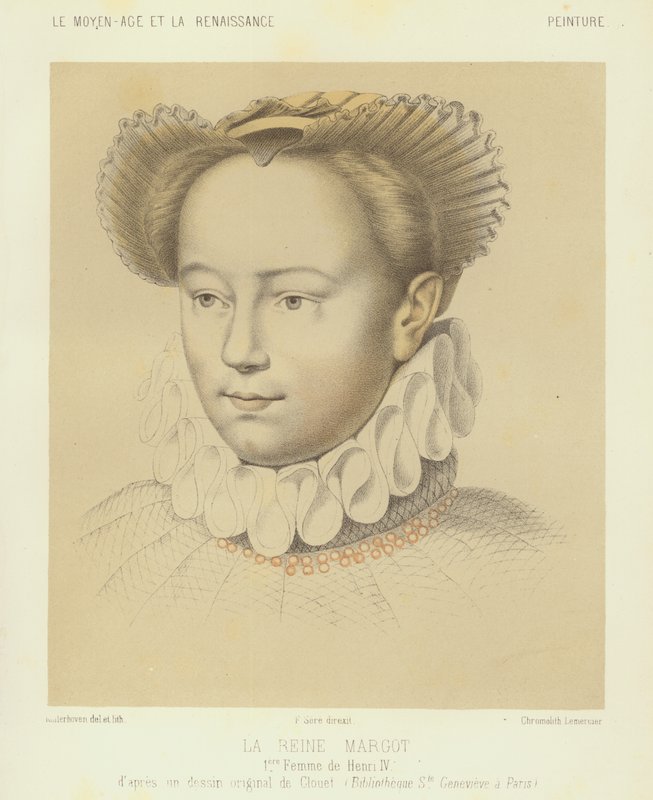 Markéta z Valois, první manželka francouzského krále Jindřicha IV (chromolitho) od Francois (after) Clouet