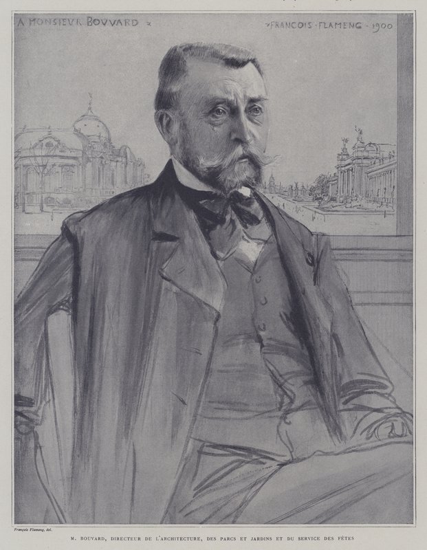 Joseph-Antoine Bouvard , francouzský architekt a správce (litho) od Francois (after) Flameng