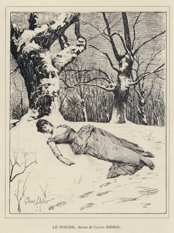 Sebevražda (litho) od Francois Auguste Didier Clovis