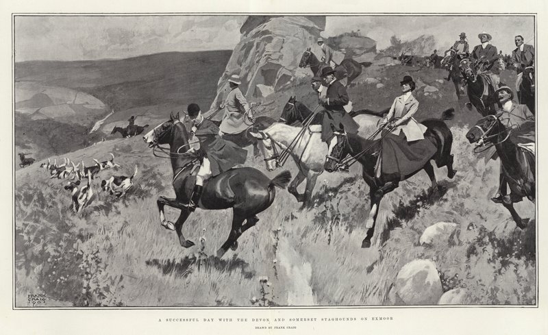 Úspěšný den s Devon a Somerset Staghounds na Exmooru od Frank Craig