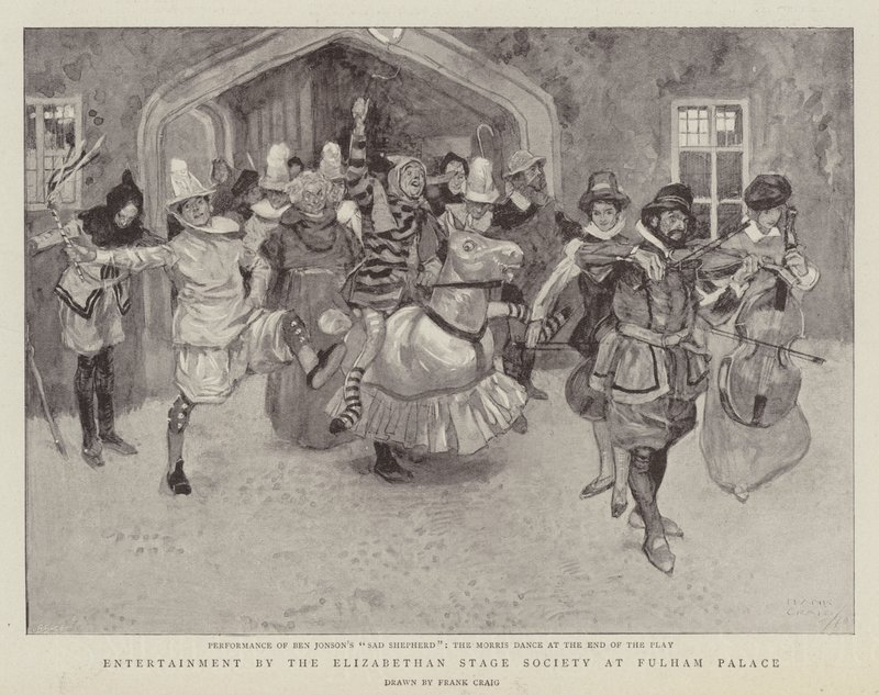 Zábava společnosti Elizabethan Stage Society ve Fulhamském paláci od Frank Craig