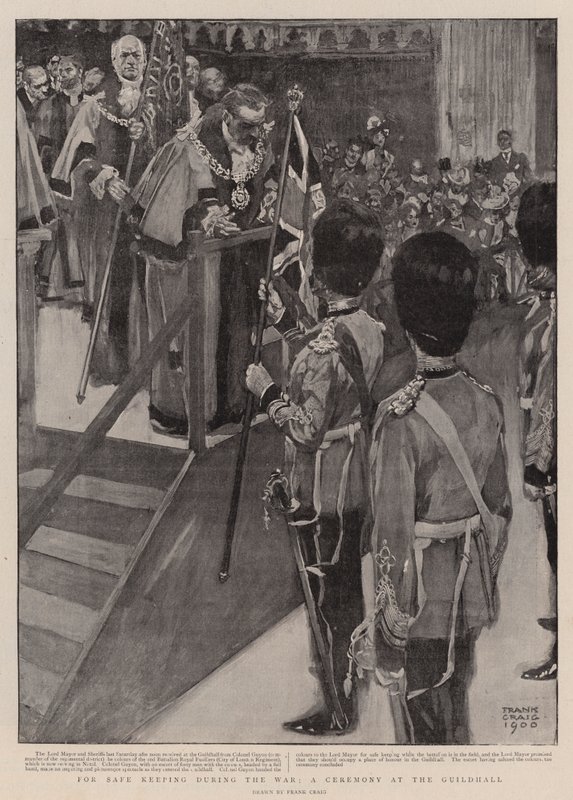 Za bezpečné uchování během války, ceremonie v Guildhall od Frank Craig