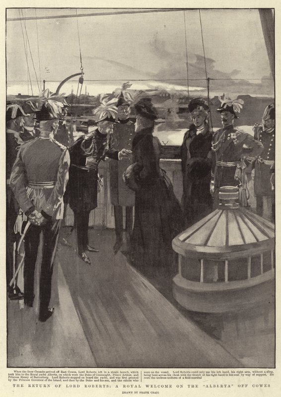 Návrat lorda Robertse, královské přivítání v Albertě u Cowes od Frank Craig