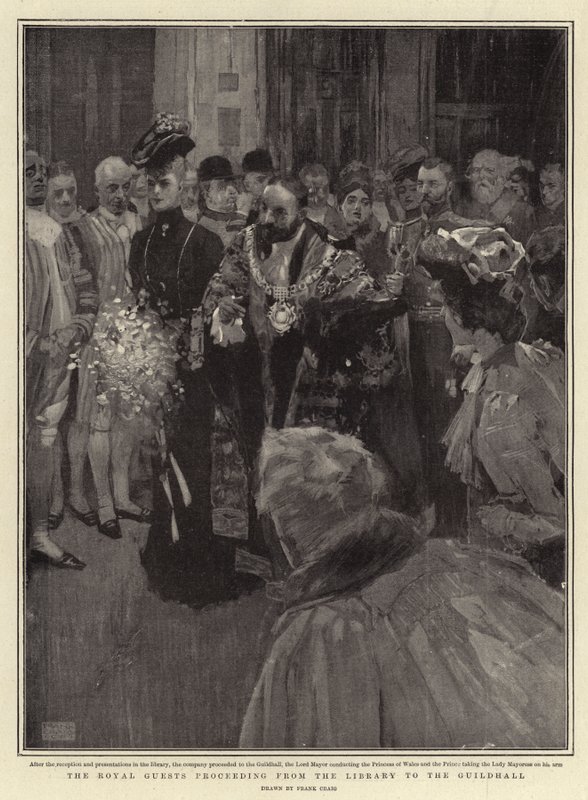 Královští hosté jdoucí z knihovny do Guildhall od Frank Craig