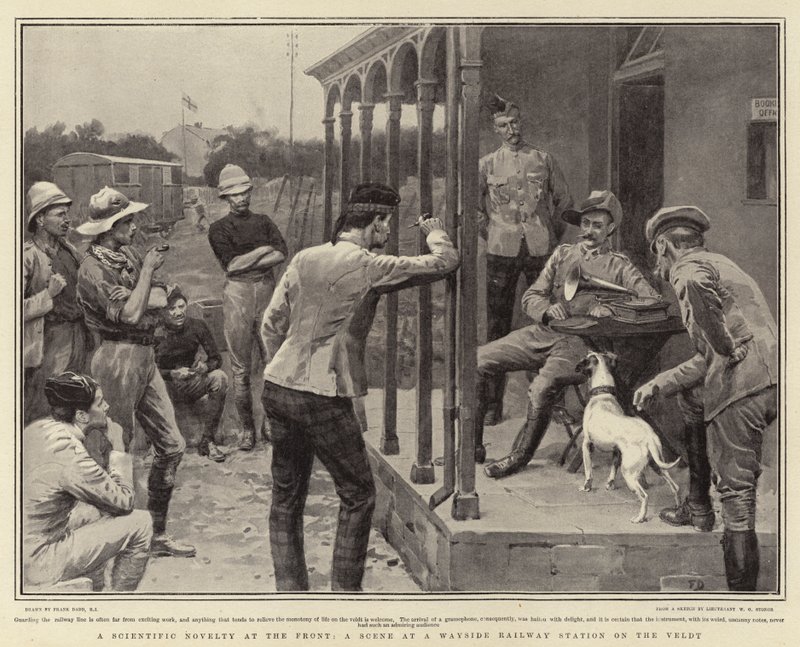 Vědecká novinka vpředu, scéna na železniční stanici Wayside na Veldt od Frank Dadd