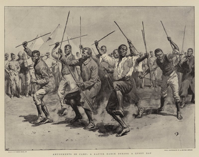 Zábava v táboře, kafrovský tanec během klidného dne od Frank Dadd
