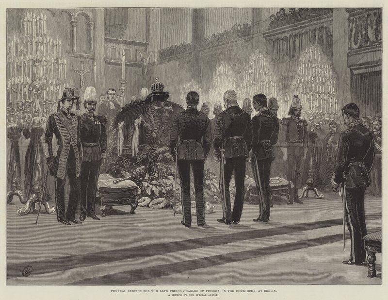 Pohřební služba za zesnulého prince Charlese Pruského v Domkirche v Berlíně od Frank Dadd