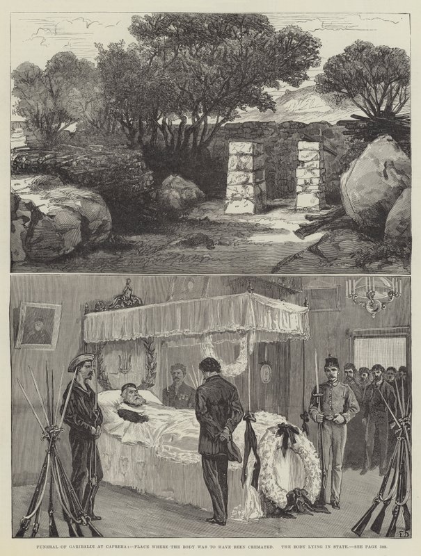 Pohřeb Garibaldiho v Caprera od Frank Dadd