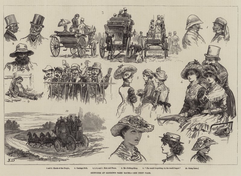 Skici na závodech Sandown Park od Frank Dadd