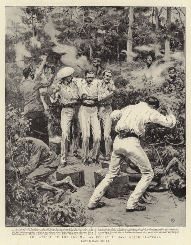 Útok na sloup, snaha zachránit majora Crawforda od Frank Dadd