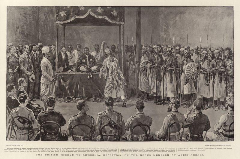 Britská mise do Habeše, přijetí Negusem Menelikem v Addis Abebě od Frank Dadd
