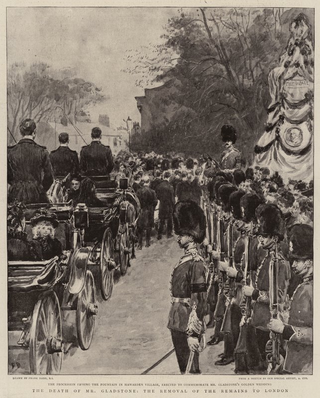 Smrt pana Gladstonea, převoz ostatků do Londýna od Frank Dadd
