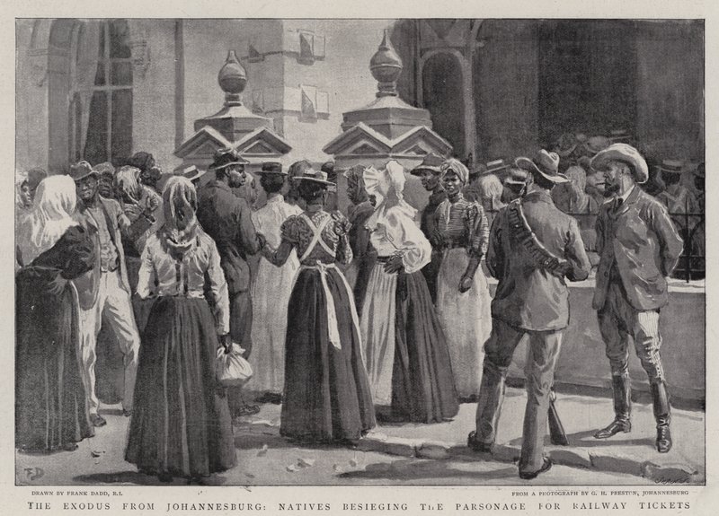 Exodus z Johannesburgu, domorodci obléhající faru kvůli jízdenkám na železnici od Frank Dadd