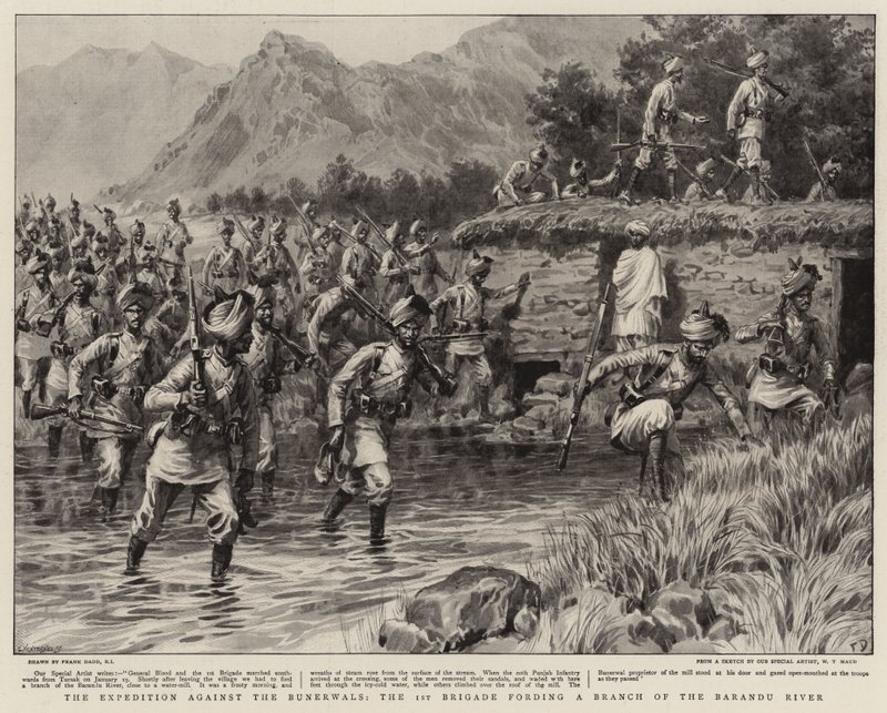Výprava proti Bunerwalům, 1. brigáda brodící větev řeky Barandu od Frank Dadd
