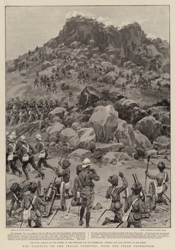 Boj na indické hranici s expedicí Tirah od Frank Dadd