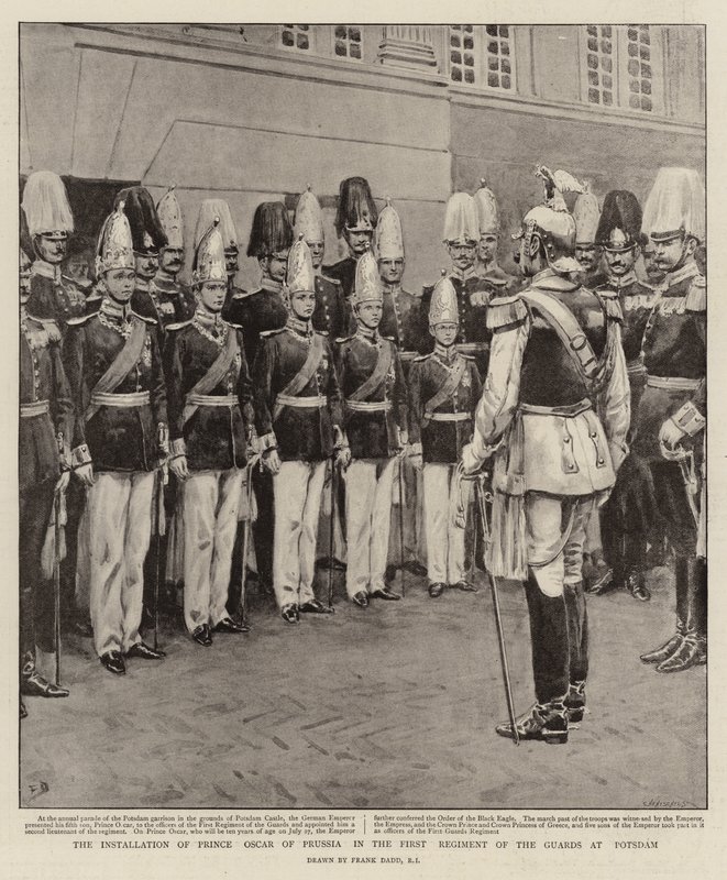 Instalace pruského prince Oskara do prvního gardového pluku v Postupimi od Frank Dadd