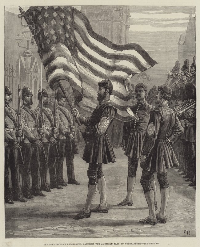 Průvod primátora, zdravící americkou vlajku ve Westminsteru od Frank Dadd