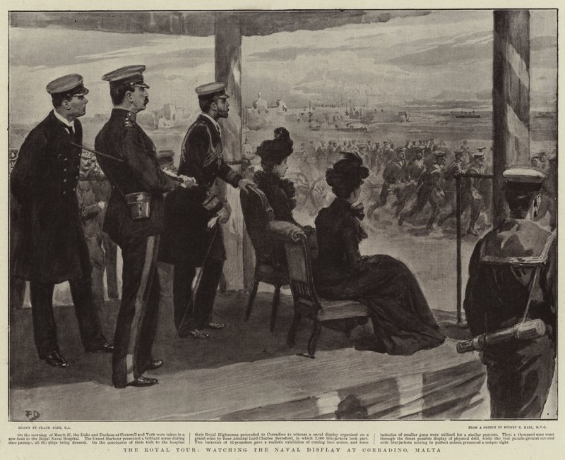 Královská prohlídka, sledování Naval Display v Corradinu na Maltě od Frank Dadd