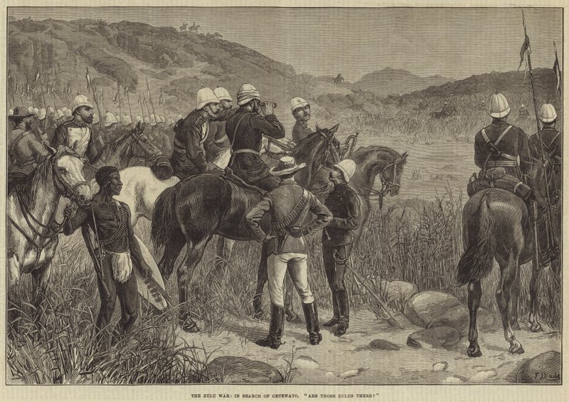 Válka Zuluů při hledání Cetewaya, jsou tam ti Zuluové od Frank Dadd