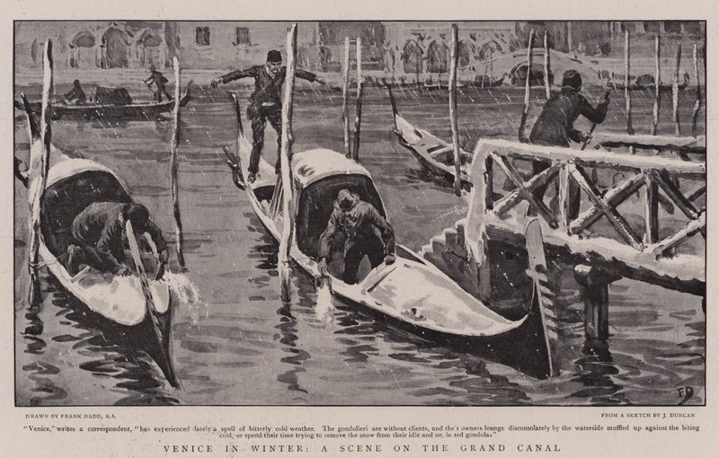 Benátky v zimě, scéna na Canal Grande od Frank Dadd