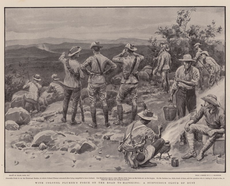 Se Sílou plukovníka Plumera na cestě do Mafekingu, Podezřelý oblak prachu od Frank Dadd