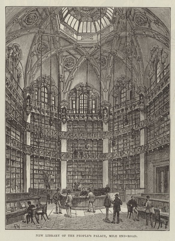 Nová knihovna Lidového paláce, Mile End-Road od Frank Watkins