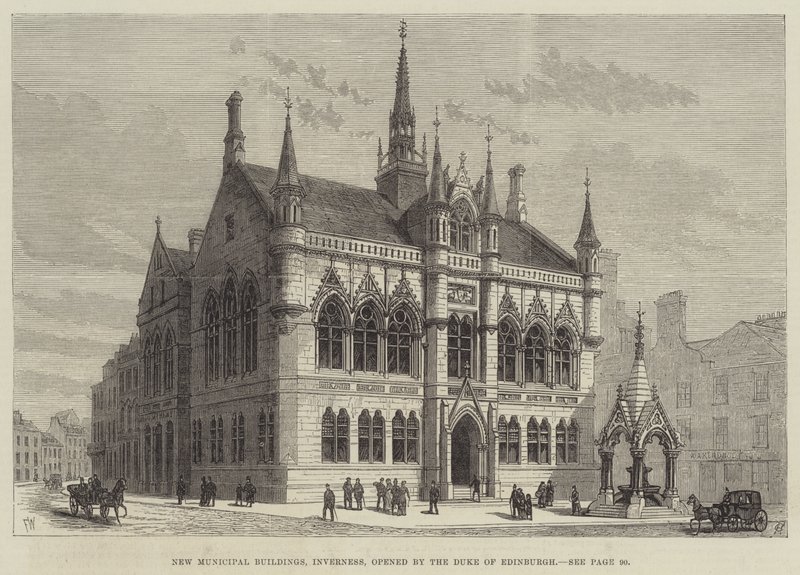 Nové městské budovy, Inverness, otevřené vévodou z Edinburghu od Frank Watkins