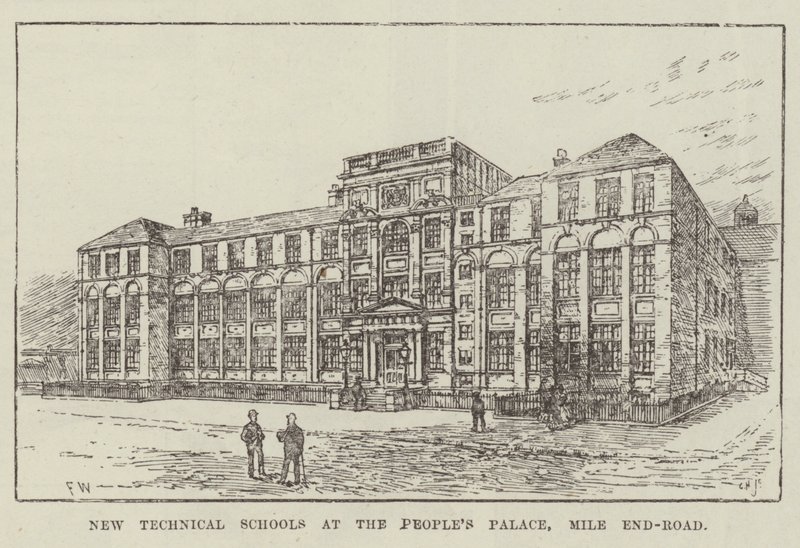 Nové technické školy v Paláci lidu, Mile End-Road od Frank Watkins