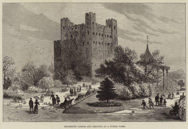 Rochester Castle and Grounds jako veřejný park od Frank Watkins