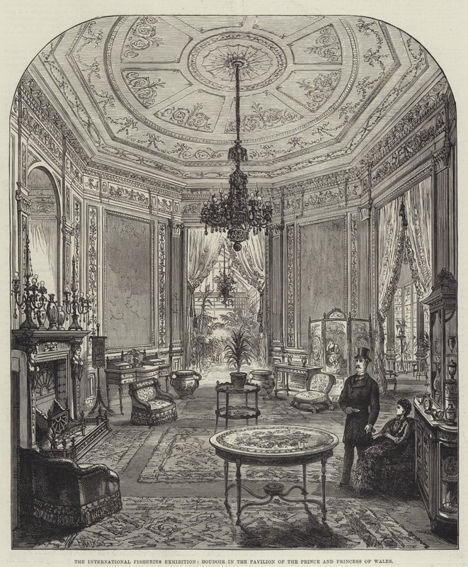 Mezinárodní rybářská výstava, budoár v pavilonu prince a princezny z Walesu od Frank Watkins
