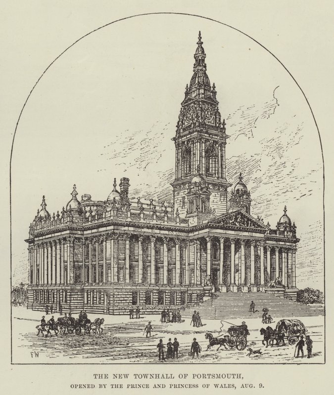 New Townhall of Portsmouth, otevřena princem a princeznou z Walesu, 9. srpna od Frank Watkins