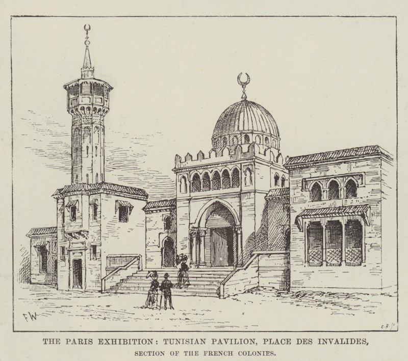Pařížská výstava, tuniský pavilon, Place des Invalides, sekce francouzských kolonií od Frank Watkins