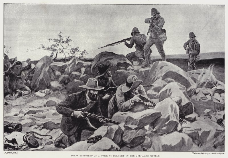 Búrové překvapení na kopje v Belmontu granátníky (litho) od Frank (after) Dadd